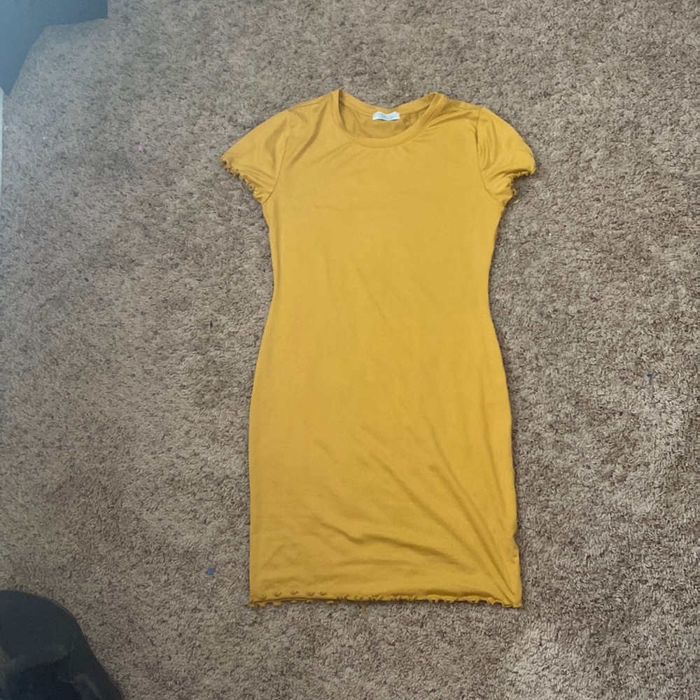 Mustard yellow spandex material dress